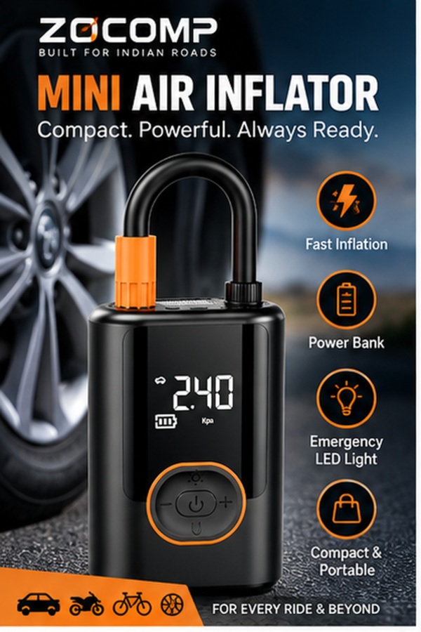 Mini Twin Turbo 150 PSI | 4000 mAh Wireless Tyre Inflator
